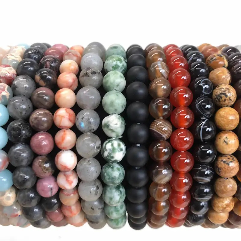 Natural Stone 6mm Beads Bracelet For Women Men Agate Crystal Quartzs Jades Jewelry Agates Elastic Bangle Bracelets 250613
