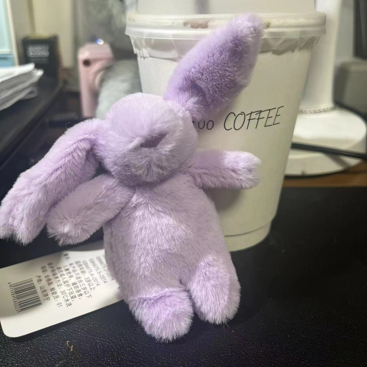 Stuffed Animals Cute Cartoon Rabbit Keychain Love Pompom Trinket Toy Girl Bag Car Keychain Mobile Phone Pendant Jewelry Gift 250616