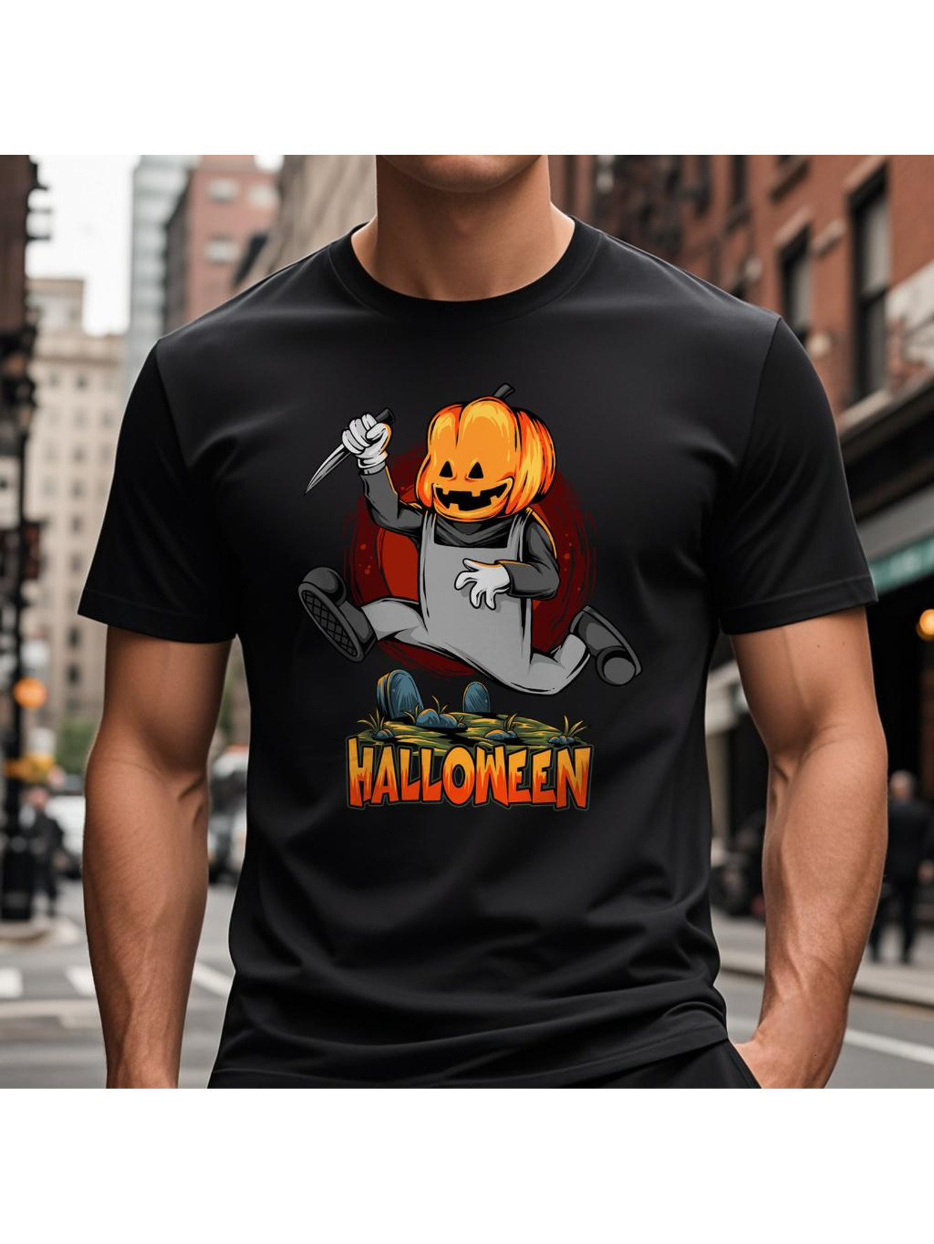 Dongdumaoyi S-3Xl Text White Adult Short Sleeve Round Collar T Shirts Cotton 180G Black Graphics Men Halloween 0627