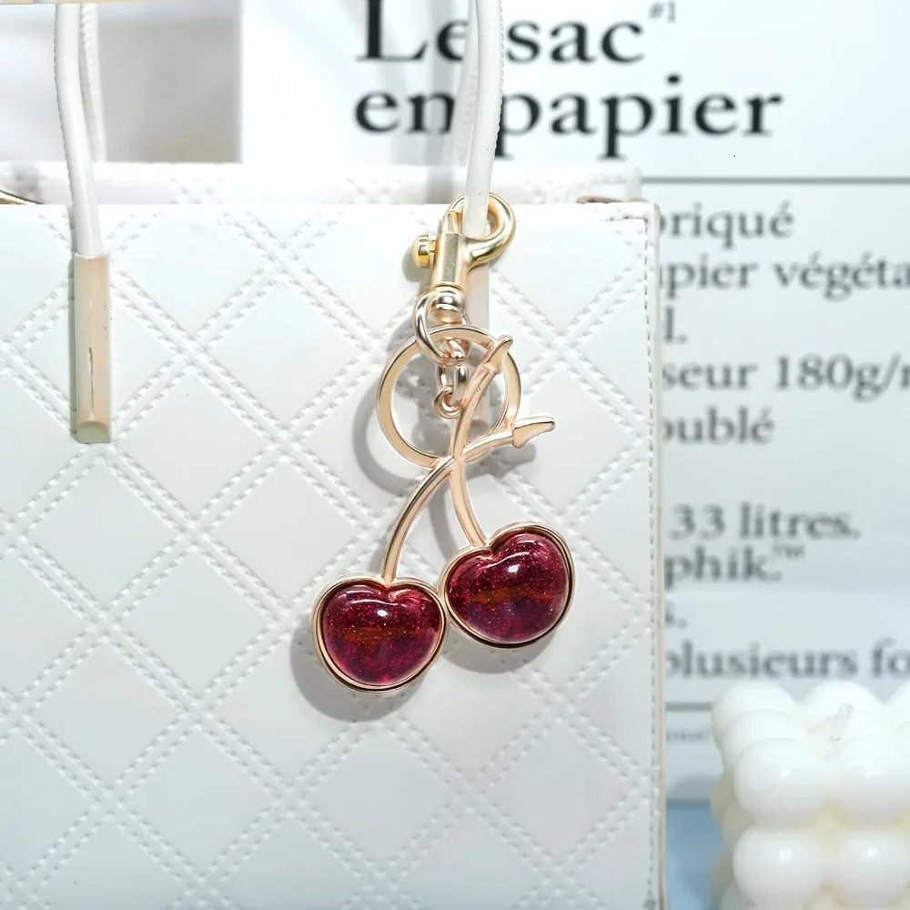 Cherry Keychain for Women Apple Strawberry Bag Charm Key Chain Accessories Gifts Birthday Christmas 250606