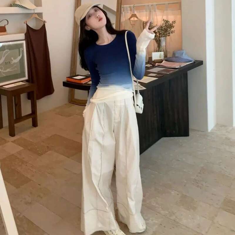 Tshirt Top for Women with Print Woman T-shirt Blue 2025 Mesh Slim Clothing Sleeves Trend Korea Stylish Xxl Alt Pulovers Emo Tee