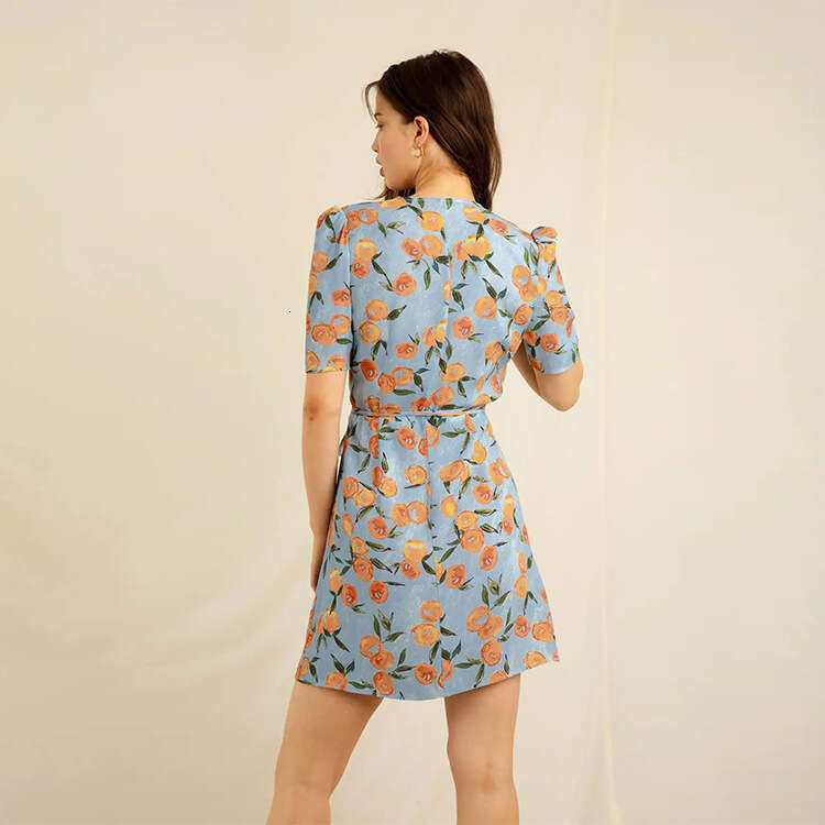Long Dress Dresses Birthday Dress Fulllace Promdress Summer Dresses N482 Summer 2025 Printed Short Slim Strap Tea Break Wrap French Style Womens Dress