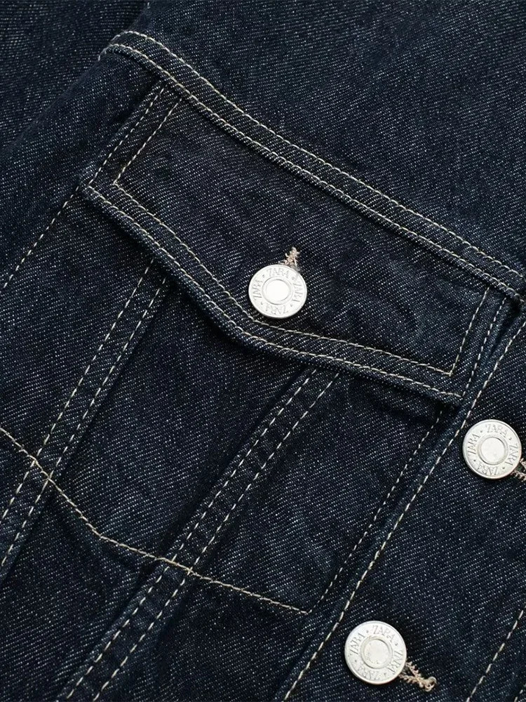Willshela Women Fashion With Pockets Denim Blue Single Breasted Jackets Vintage Lapel Neck Long Sleeves Female Chic Lady Outfits 250616