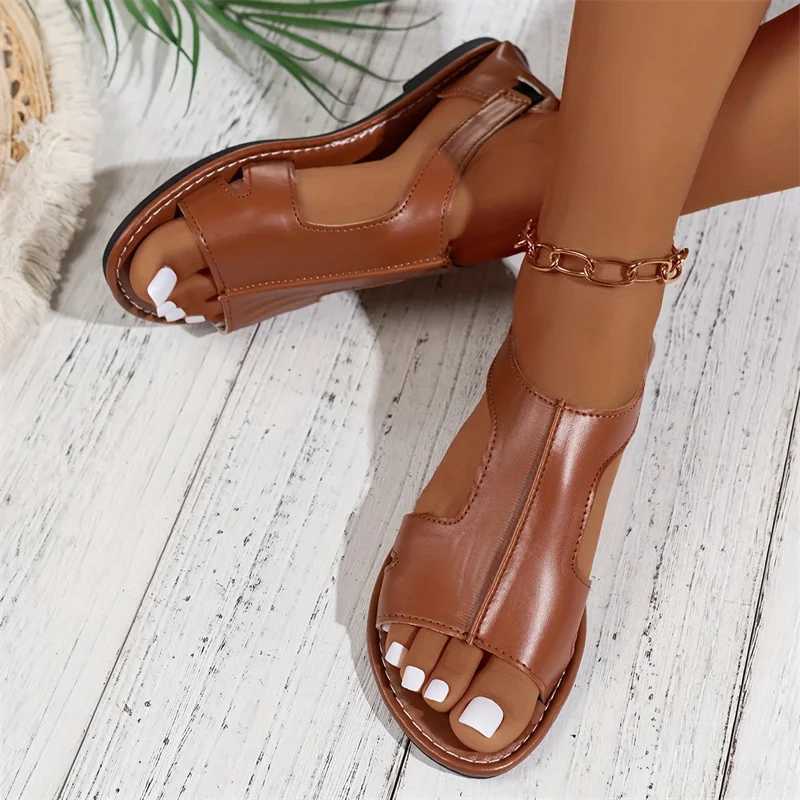 Women Flat Sandals 2025 Summer New Fashion Shallow Sandals Comfortable Lightweight Outdoor Beach Sandals Hot Shoes for Women Z250617