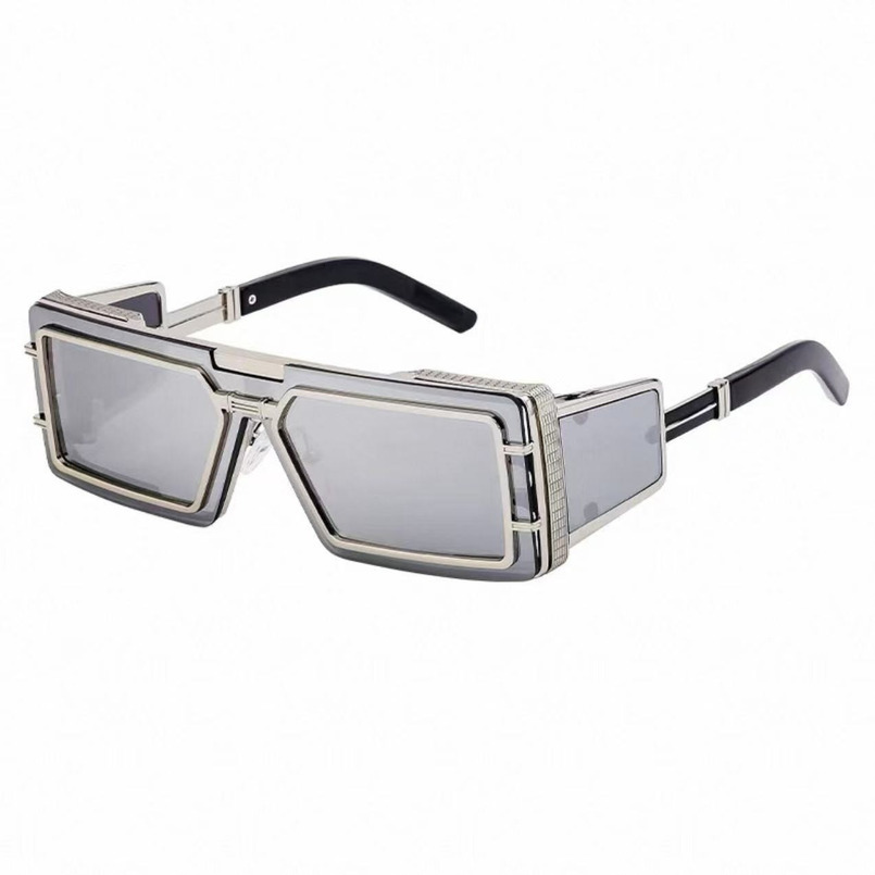 25 New High-End Full Metal Inlaid Frame Cyberpunk Square Fashion Trendy Sunglasses For Men And Women