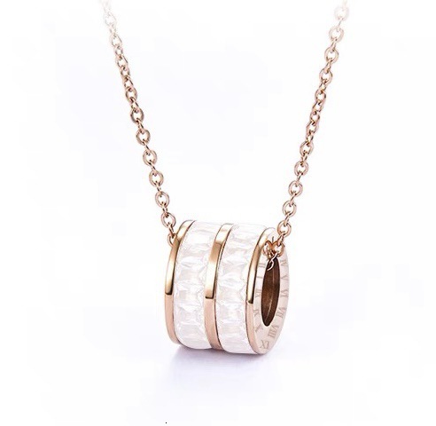 Trendy Titanium Steel Light Double Row Ice Crystal Waist Necklace Ins Female Niche High-end Clavicle Chain