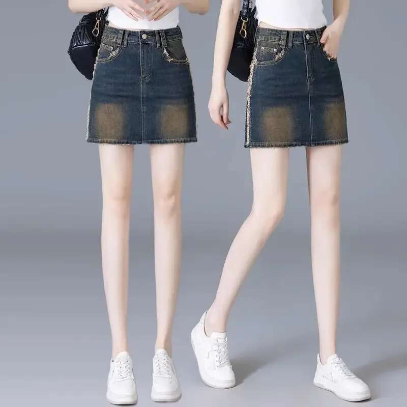 Short Tight Woman Denim Skirt Wrap Clothing Trend 2025 Aesthetic High Quality Y2k Vintage Korean Fashion Jeans Skirts for Women