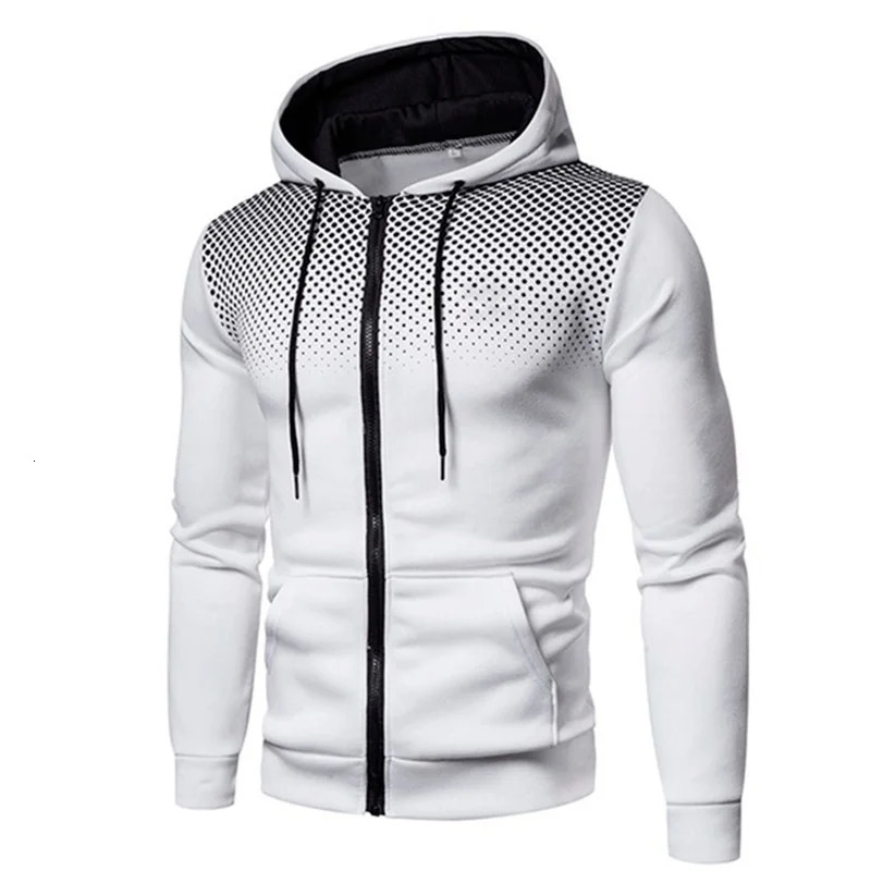 Mens Hoodie Zipper Pocket Polka Pot Print Hoodie Sweatshirt Sport Outdoor Casual Everyday Hoodie Slim Fit Sweatshirt 250616