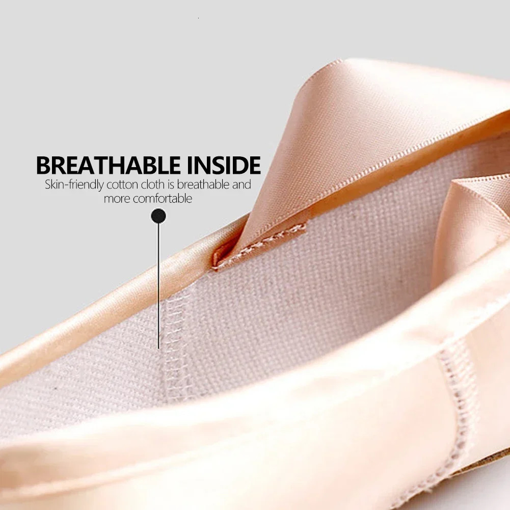 Girls Ballerina Ballet Pointe Shoes Pink Women Satin Canvas Ballet Shoes For Dancing 250613