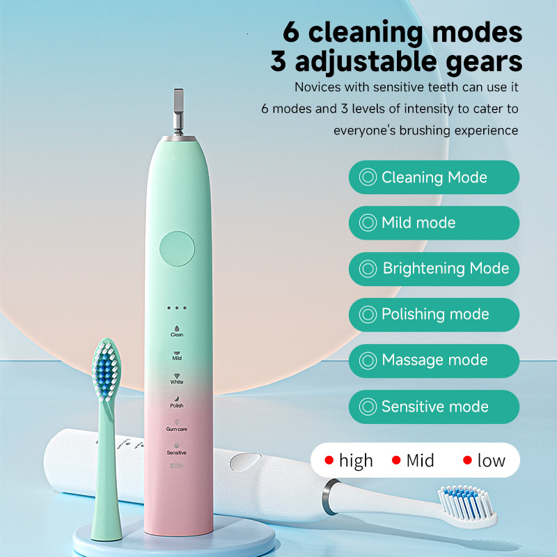 Soft Bristle Rechargeable Automatic Metal Shaft 18-Speed Electric Toothbrush Couple Model For Adults