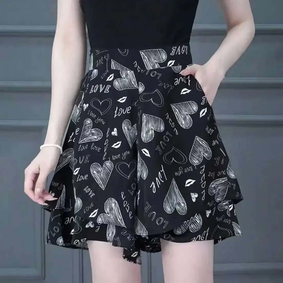 High Waist Womens Shorts Skirt Pants Female Short Culotte Pocket Summer Flowy New In Wholesale Outdoor Comfy Elasticty XL Cheap