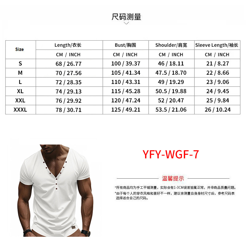 polo shirt Summer men's T-shirt New trendy top V-neck button Henry shirt short-sleeved man European code: S-3XL