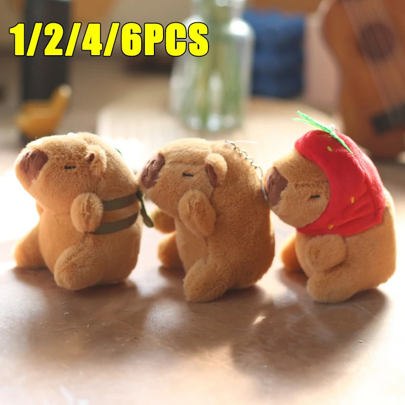 1246PCSPP Cotton Net Red Lovely Cute Capybara Water Dolphin Pendant Plush Toy Doll Bag Charm Keychain Doll Dolls 250616