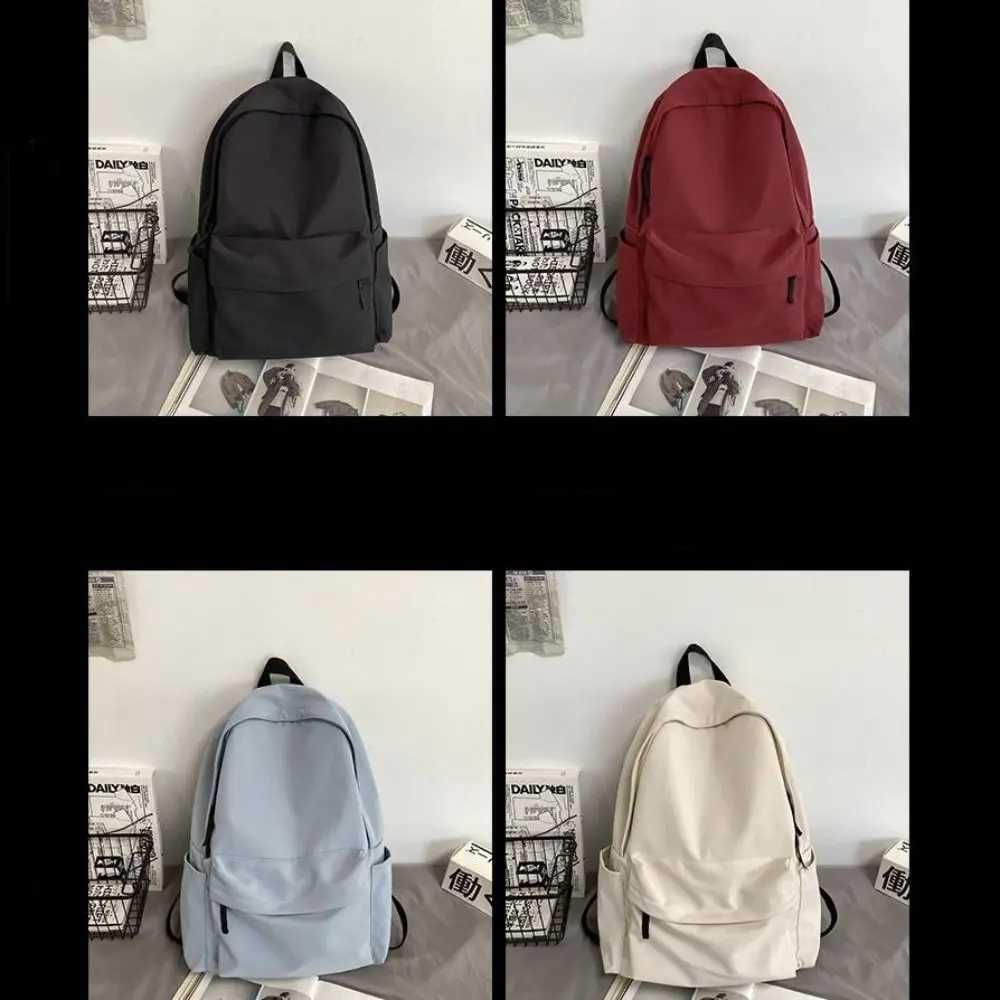 Nylon Versatile Backpack Large Capacity Waterproof Travel Bag Washable Black Grey White Red School Student Backpack Unisex Z250617