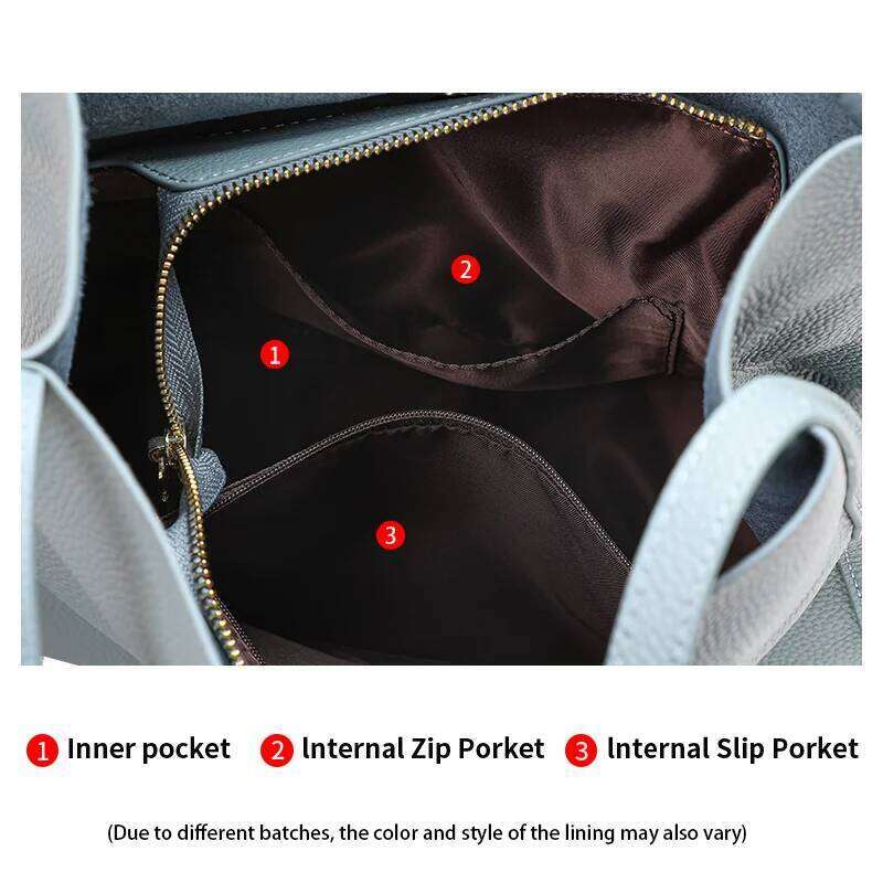 Aidrani New women's shoulder bag, made of 100% soft cowhide, large capacity portable underarm bag
