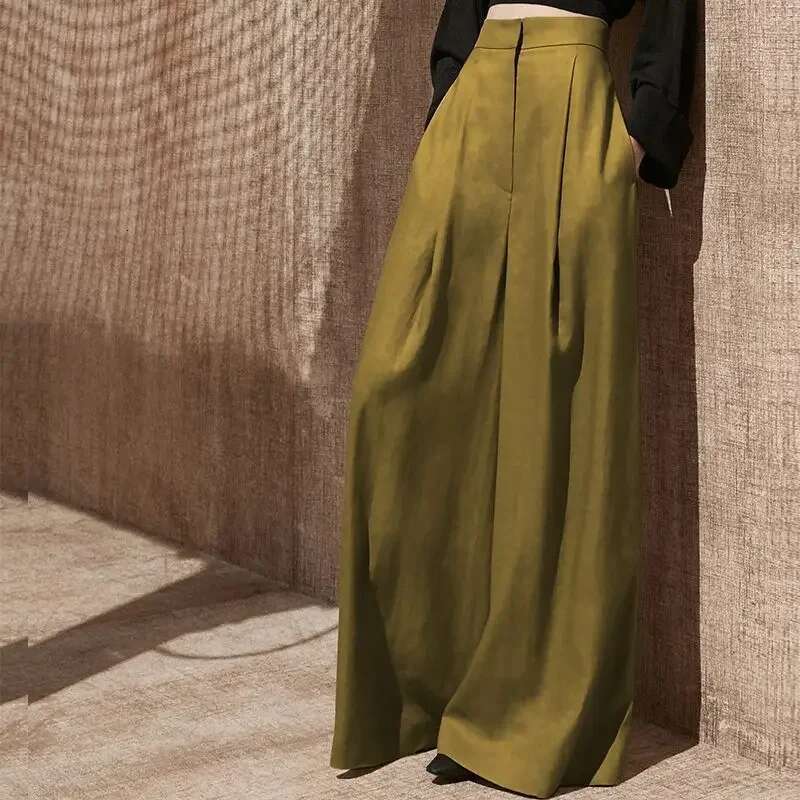 Woman Trousers Trends 2025 Wide Leg With Pockets Autumn Comfortable Stretch Casual One Size Classic Xxl Slacks G Pants for Women