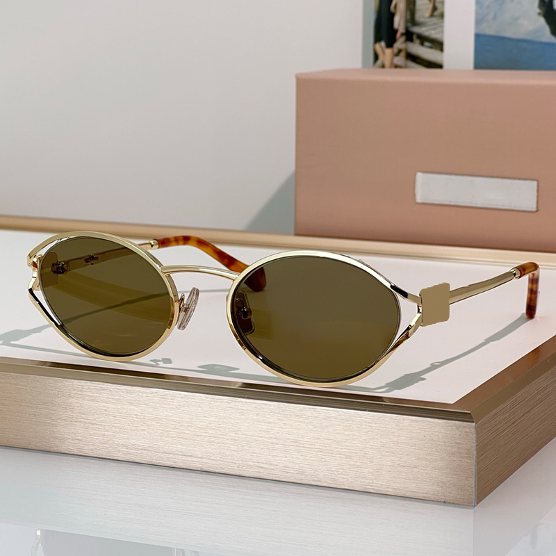 Designer Sunglasses Slender Metal Frame With Oval Lenses Eyewear M52YS Womens Mens Luxury Sunglasses UV400 Protection Glasses With Box