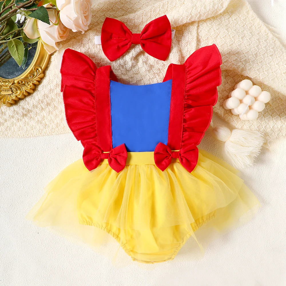 Baby Summer Street Fashion Collide Color Girl One-piece Dress Mesh Skirt 250617