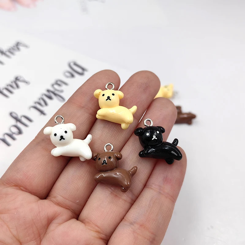 10pcs Fashion Small Puppy Dog Charms Floating Little Animals Pendant Flatback for Keychain DIY Jewelry Making Findings C313 250609