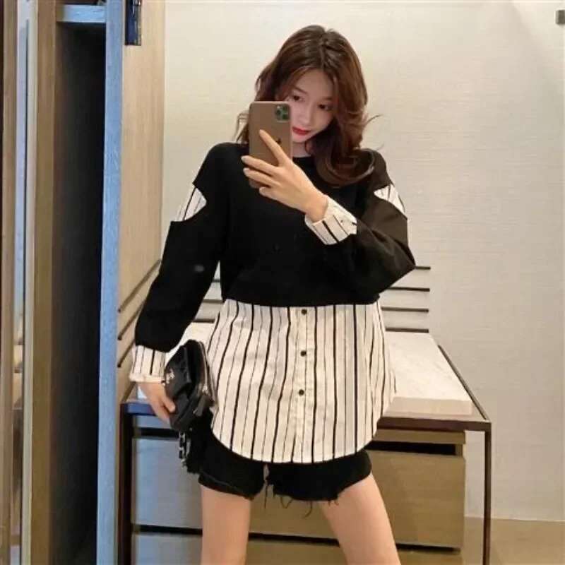 Pullovers Loose Female Top New In Baggy Korean E Clothing M Emo Novelty Matching 2000s Fashion Womens Sweatshirts On Promotion