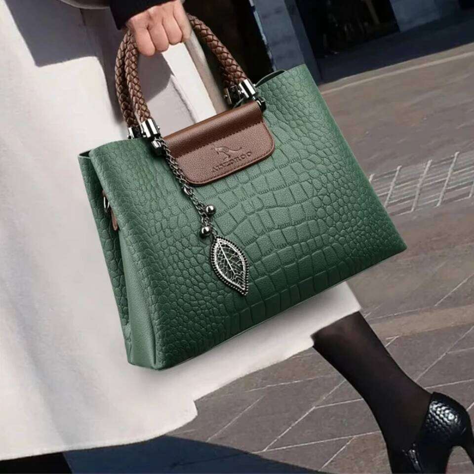 3 Layers Alligator Crossbody Hand Bag For Women Mom Fashion Casual Tote Female Shoulder Messenger Sac Brand Pu Leather Handbags