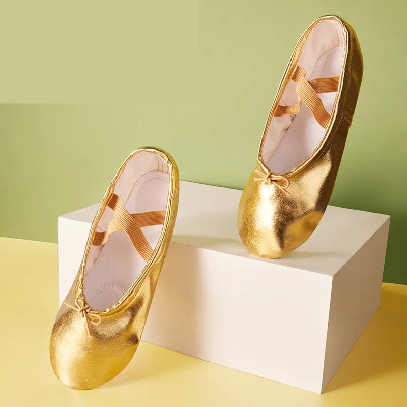 Girls Ballet Shoes Gold Silver Soft Sole Ballet Dance Slippers Children Practise Ballerina Shoes Woman Gymnastics 250613