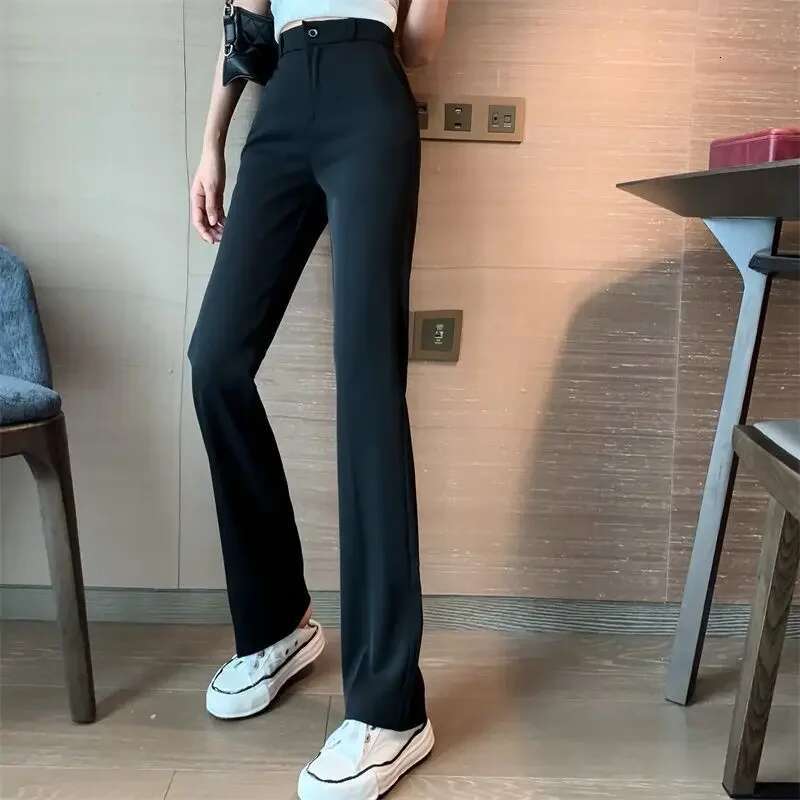 Pants for Women New In High Waist Wide Leg Woman Trousers Chic and Elegant One Size Vintage All Medium Autumn Quality Classic G
