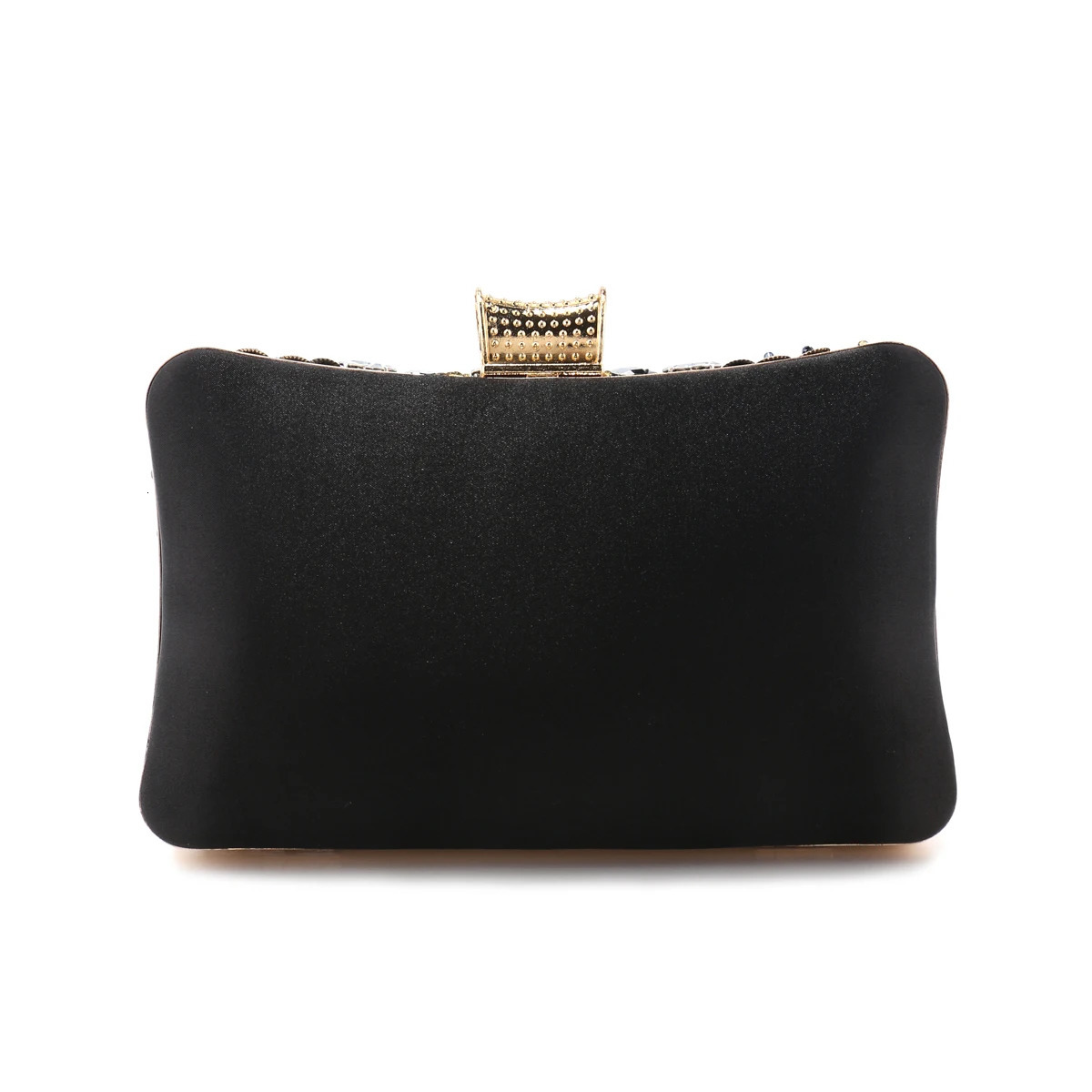 Embroidery Women Clutch Bags Beading Party Small Evening Black Color Satin Lady Handbags 250614