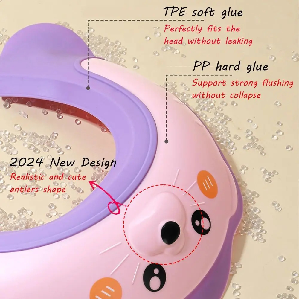 Adjustable Baby Shower Cap Eye and Ear Protection Sea Lion Shape Baby Shower Cap Shield Head Protector 250617
