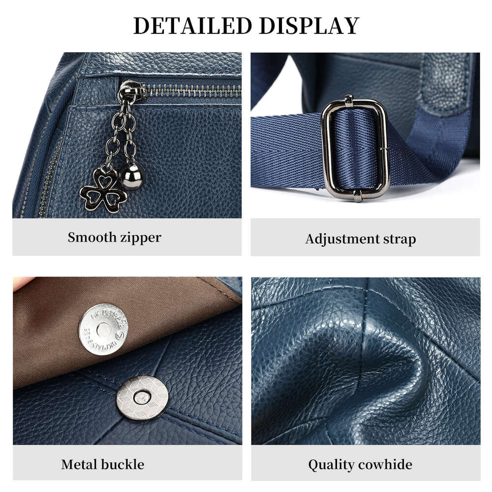 Women's backpack travel Double Shoulder Bagwith leather toe cover layer simple large capacity fashionable and high-end feeling