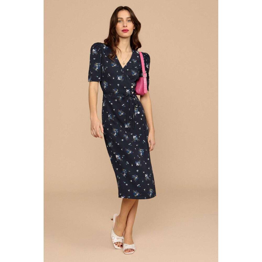 Partydress Dress Designer Luxury Dress Undefined 114#2025 Button Tea Wrap Dress Summer New French Style Womens Fashion