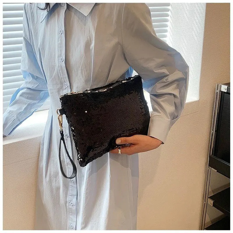 Fashion Womens Sequined Bling Handbag And Purse Small Wedding Party Evening Bag Lady Wristlet Clutch Bag Female Envelope Bag 250617