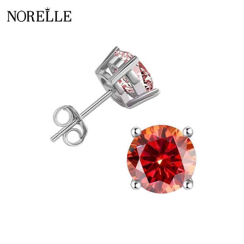 High Quality Color 0.3cT-2Ct Moissanite Earring Classic Four Claw Diamond 925 Sterling Silver Stud Earring Platinum Gold Plated