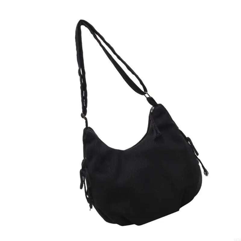 Large Capacity Corduroy Crossbody Bag For Women Stylish Shoulder Slouchy Bags Satchel Purse With Adjustable Strap 517D