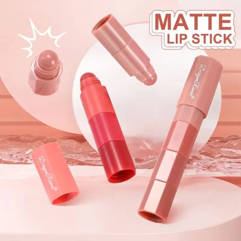 4 in 1 Matte Pencil Kit Combo Velvet Sexy Red Lip Tint Non-stick Cup Multicolour Lipstick Crayon Makeup Lips Cosmetic happy