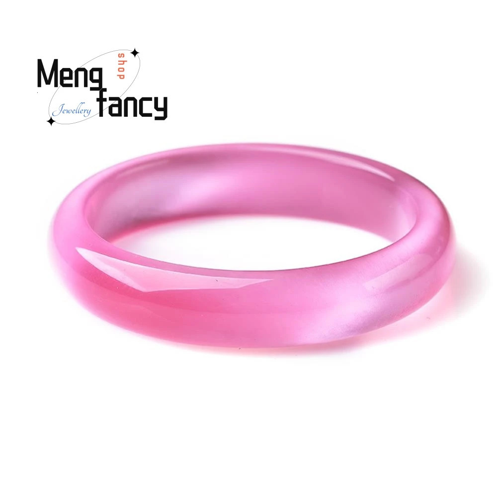 Natural Pink Cat Eye Rock Exquisite Fashion Bracelet Accessories Jewelry Customized Gift Girlfriend Amulets Face Width 8-25mm 250616
