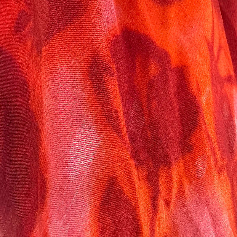 Undefined Women Dresses Calf Fulllace 720 Summer New 2025 Red Printed Silk Blue Sleeve Long Dress Sun Protection Vacation Style Women