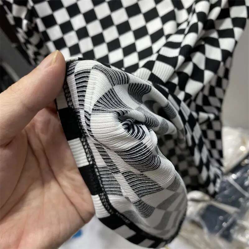 Plaid Clothing Long Sleeve T-shirt Woman Loose Womens Top Luxury New In Young On Sale Tees Offe Aesthetic Polyester O Pulovers