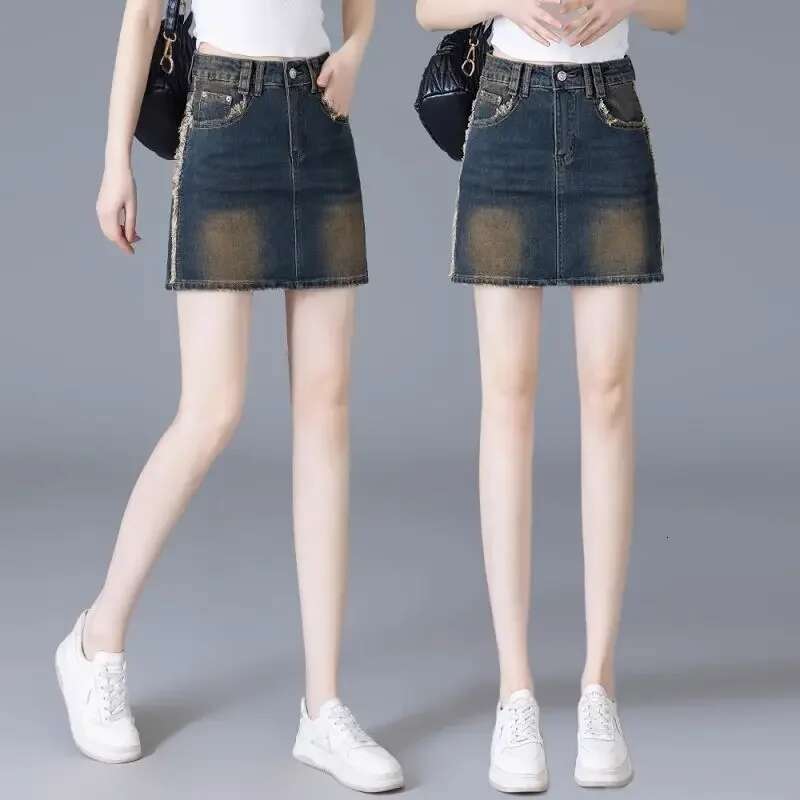 Short Tight Woman Denim Skirt Wrap Clothing Trend 2025 Aesthetic High Quality Y2k Vintage Korean Fashion Jeans Skirts for Women