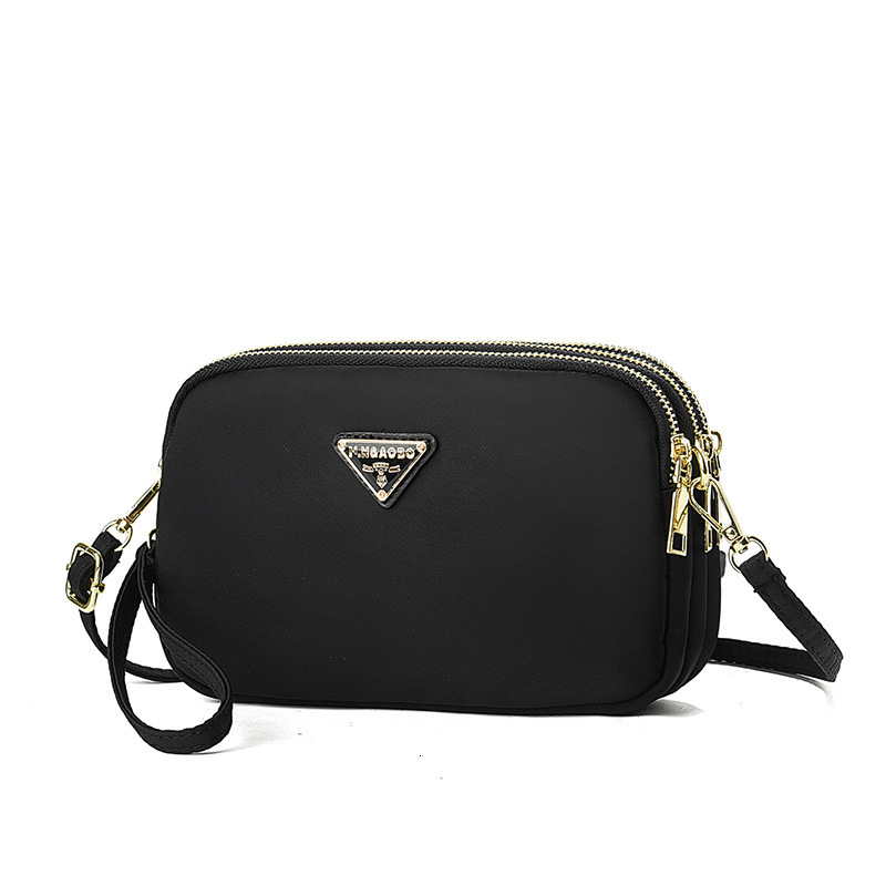 2025 New Women's Phone Bag Nylon Oxford Cloth Mini Shoulder Width Retro Women's Single Shoulder Crossbody Bag Solid Color Zero Wallet