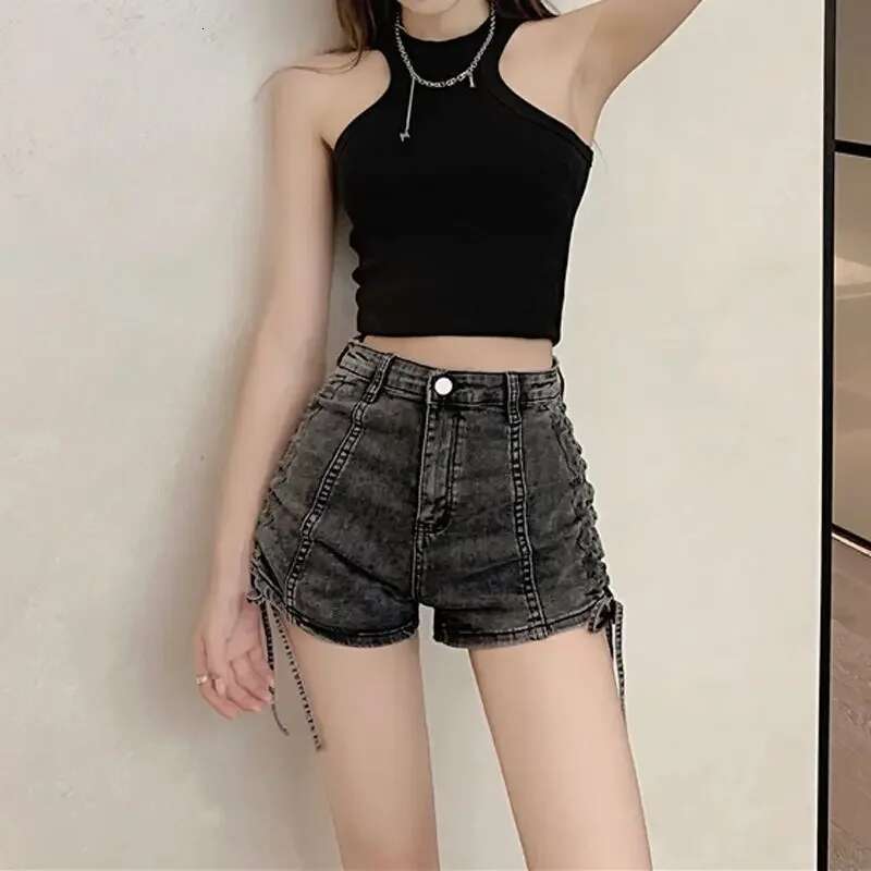 Summer Coquette Strappy Short Jean Pants Woman Harajuku Fashion Stretchy Cheap Outdoor Design XL New In Denim Shorts for Women