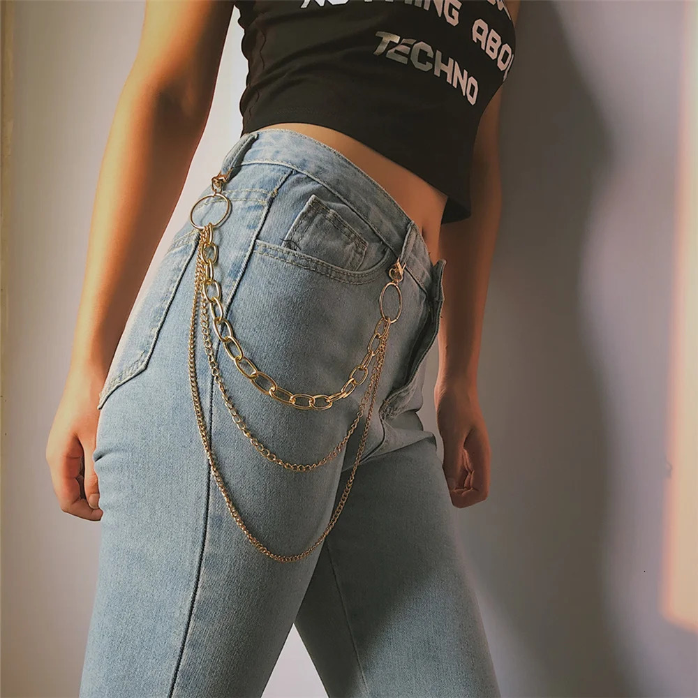 Vintage Long Metal Rock Trousers Hipster Pant Jean Keychain Ring Clip Tassel Keychains Women Accessory 250616
