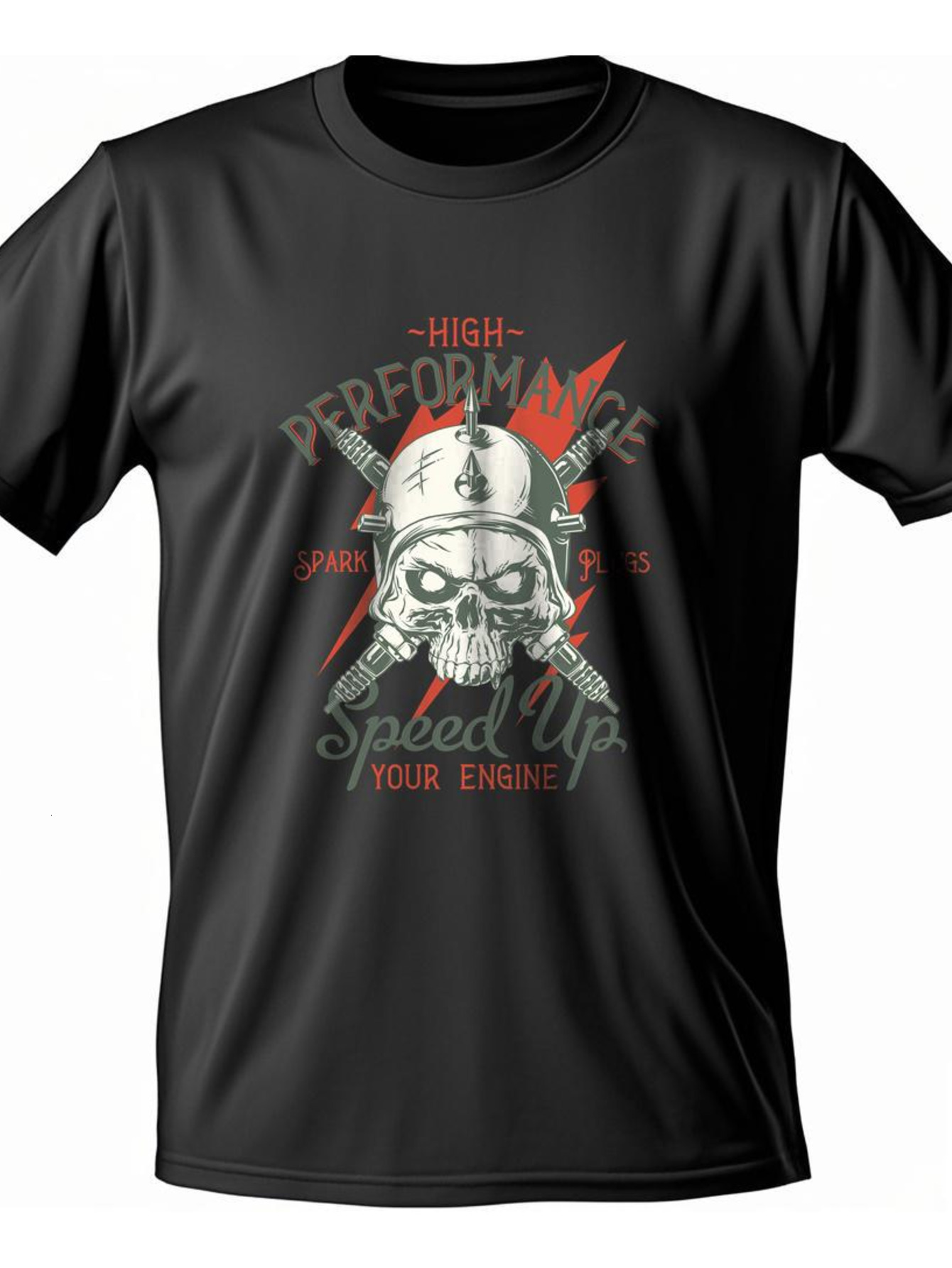 Dongdumaoyi T Shirts 180G Black Men Adult Cotton S-3Xl White Round Collar Short Sleeve Skull d35f
