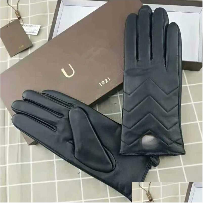 Mittens Womens Winter Plush Warm Sheepskin Motorcycle Riding And Driving Gloves 22112 Drop Delivery Fashion Accessories Hats Scarves Dhqco