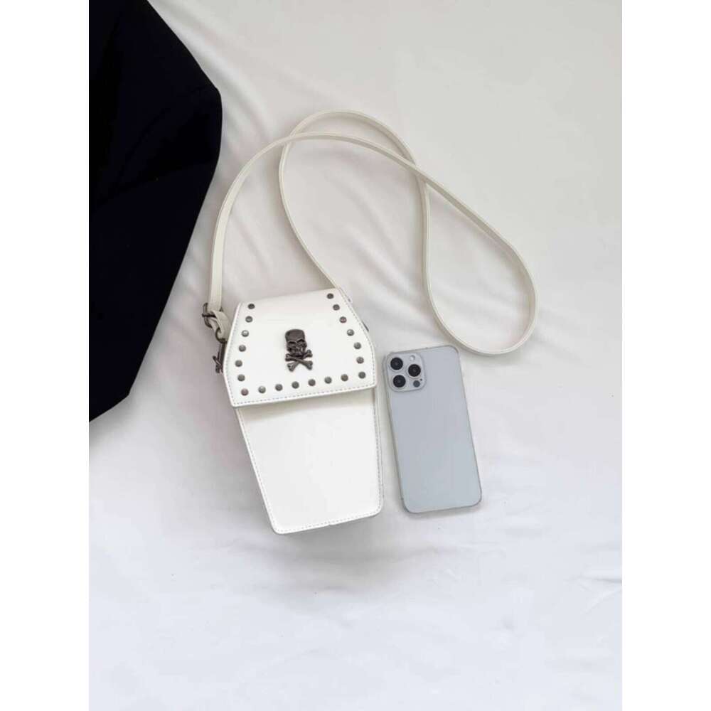 Dark Gothic Style Cross Skull Shoulder Niche Hot Girl Motorcycle Fashion Rivet Women s Crossbody Phone Bag