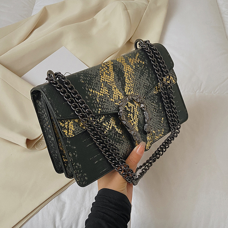 2025 Free Shipping Women's Designer Luxury Fashion New Fashion Serpentine Small Square Bag Single Shoulder Cross Shoulder Chain Bag gray black