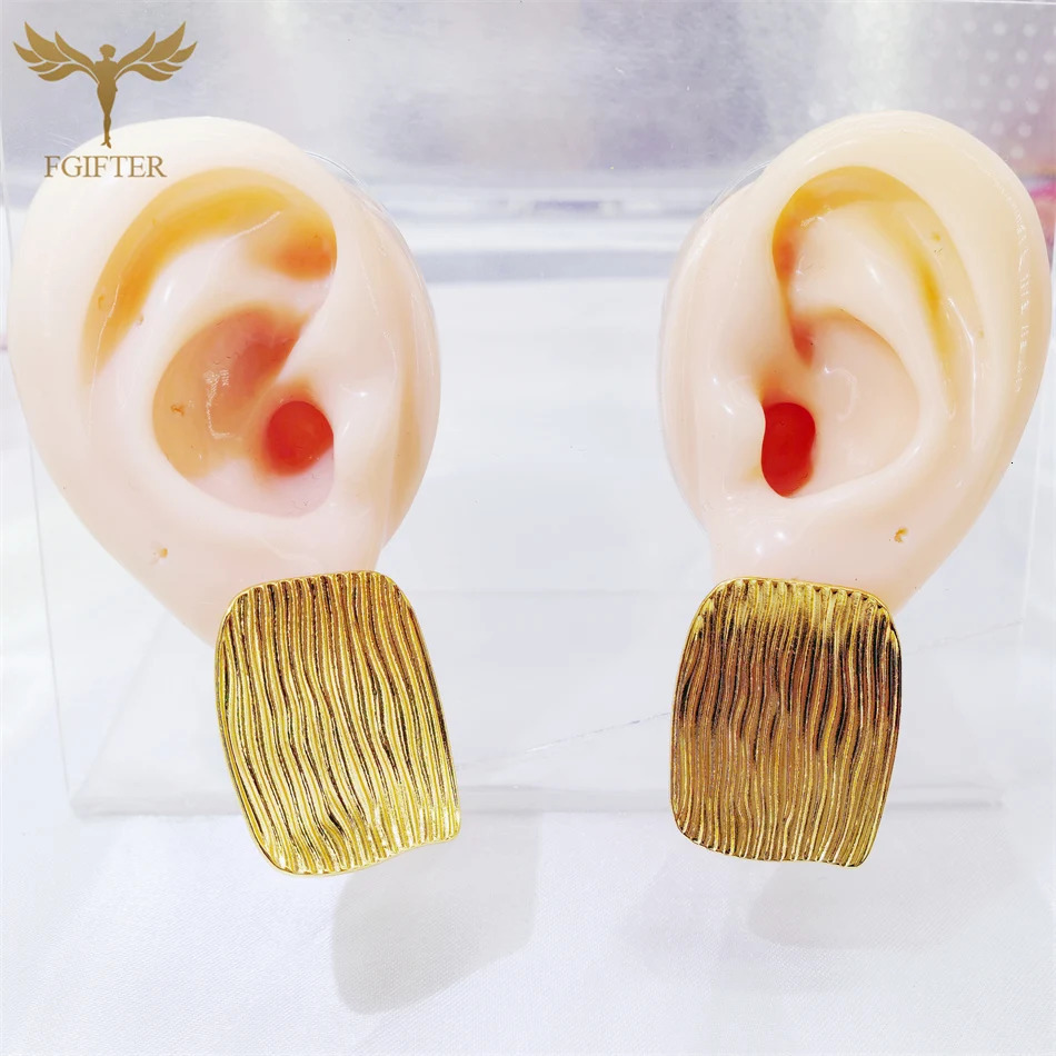 1 Pair Golden Stainless Steel Earrings for OL Women Simple Geometric Square Stud Earings Fashion Aesthetic Jewelry aretes Gift 250610