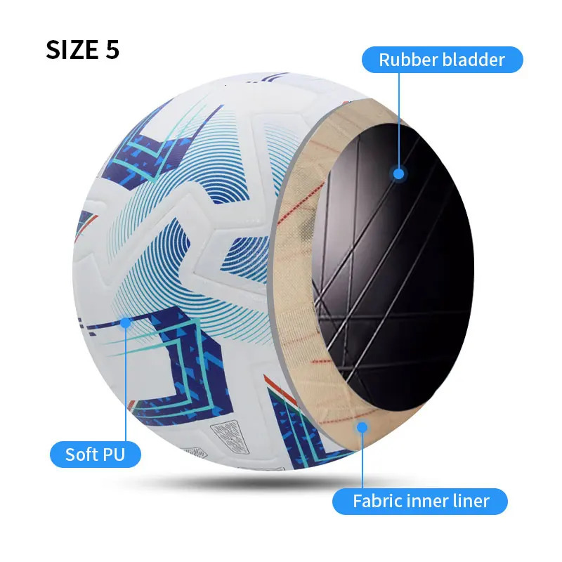 Soccer Ball Professional Standard Official Size 5 Seamless Football Soft PU Wear Resistant High Quality Match Training Balls 250617