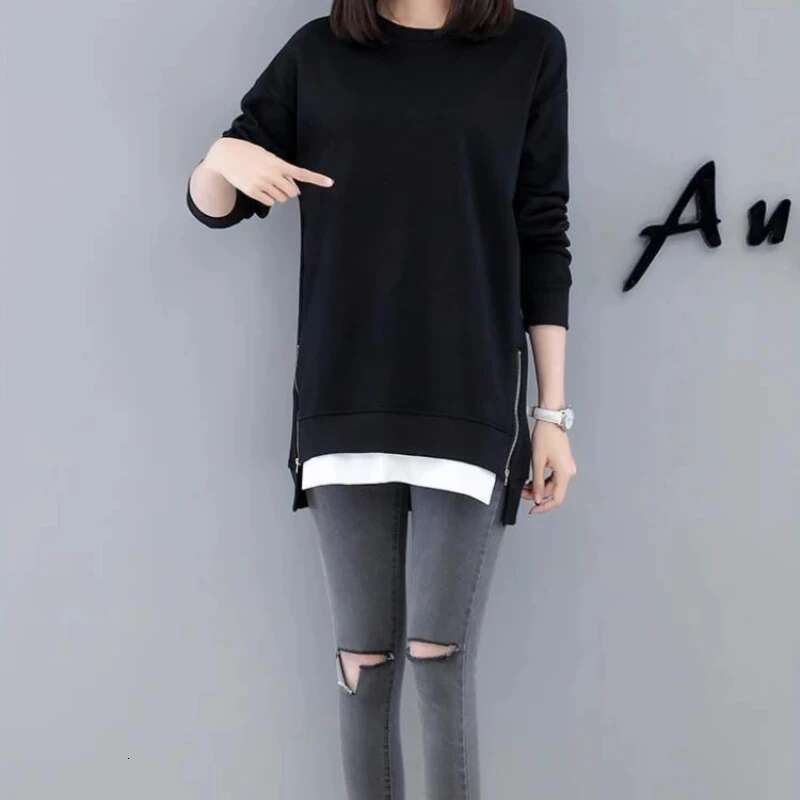 Cotton Pullovers With Zipper Female Top Kpop Full Zip Up Dropshiping Aesthetic Matching Basic Emo Outerwears Womens Sweatshirts