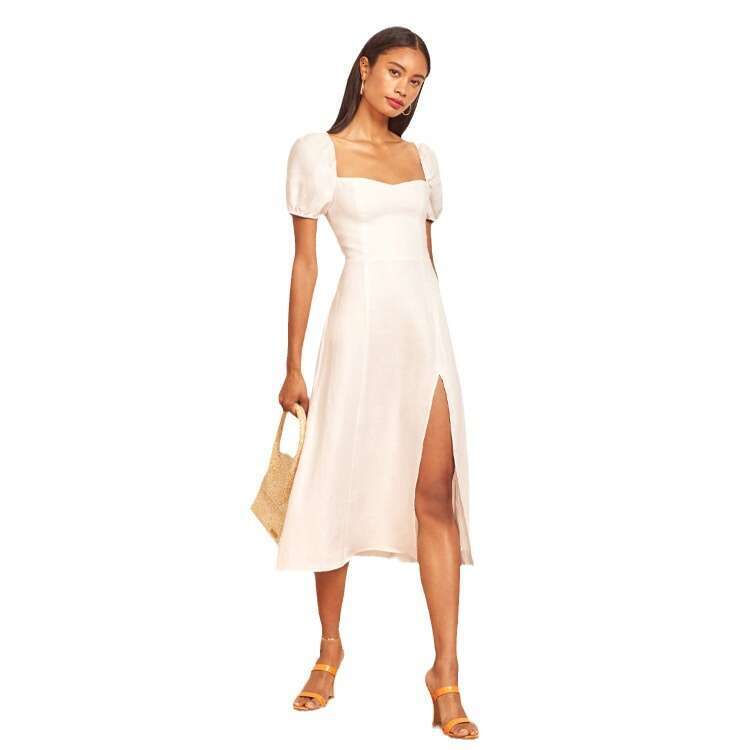 Dresses for Woman Elegant for A Wedding Robe Dresses Fulllace Devise N265ref White Linen Dress 2025 Summer New French Style Womens Fashion